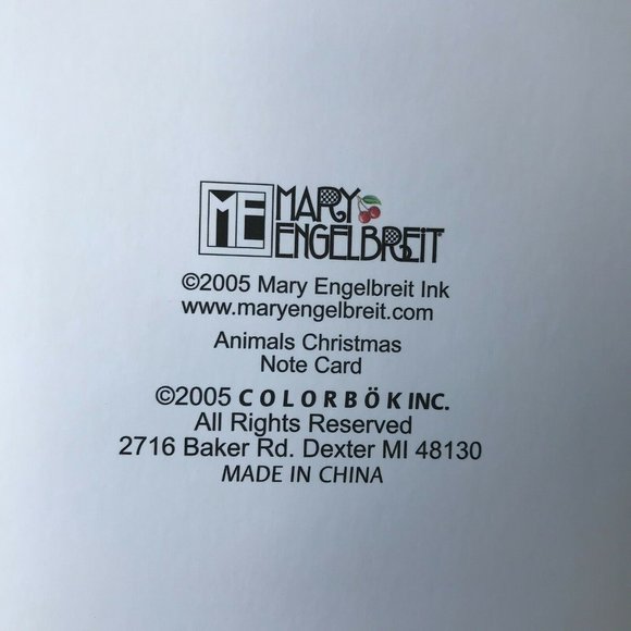Mary Engelbreit Christmas Notecards blank Set of 7 Retro 2005 Animals To… - Picture 7 of 8